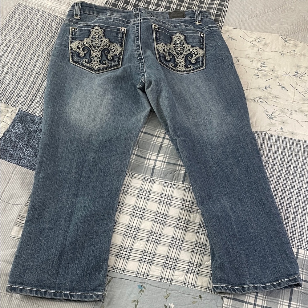 Love Nation Blue Jeans with Embroidered Pockets